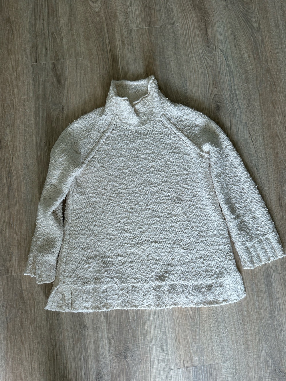Anthropologie Cream Funnel Neck Sweater